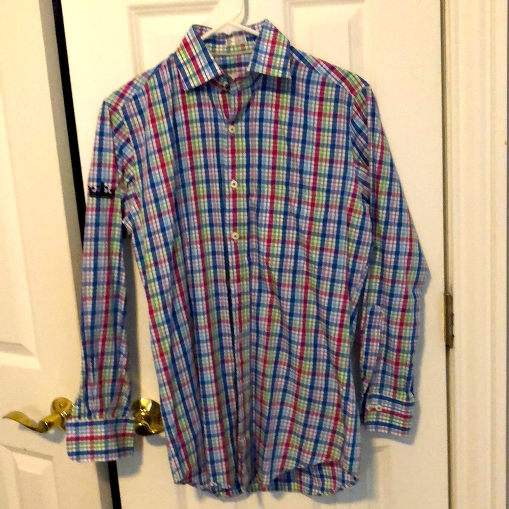 Peter Millar mens spread collar dress shirt